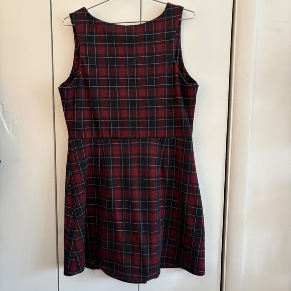 Double-Breasted Plaid Pinafore Dress by New Look - Picture 2 of 7